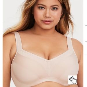 Beige active lightly line wire bra
